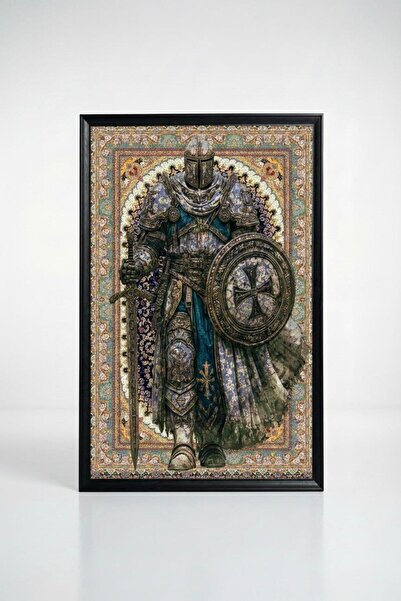 Raschel Home Premium Kumaş Halı Çerçeveli Tablo Halı Dokulu Özel Çerçeveli