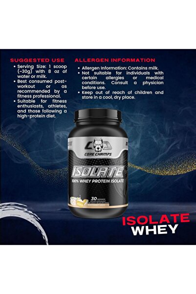 Core Champs بروتين مصل اللبن المعزول 100% بنكهة الشوكولاتة وزبدة الفول السودا...