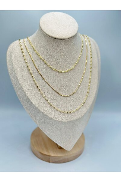 BYYEŞO Topçuk Detaylı Set Kolye (Çelik)