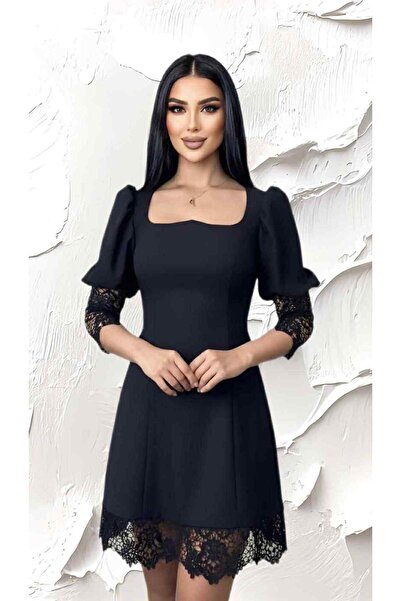 Chanttal CREPE AND CHANTILY LACE DRESS