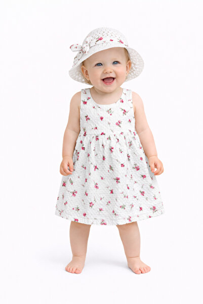 Chicsy Baby Sweet Baby Girl Floral Pattern Suspender Dress and Hat Set Summer...