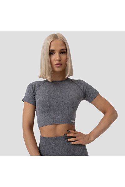 GymBeam Top scurt FLO gri pentru femei