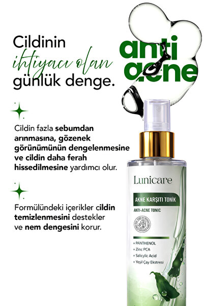 lunicare Salicylic Acid Tonic - Pore Tightening and Anti-Acne Blackhead Cleanser 200 ml