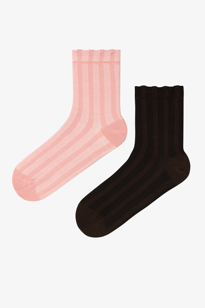 Penti 2 Pairs of Seamless Cotton Ruffle Socks