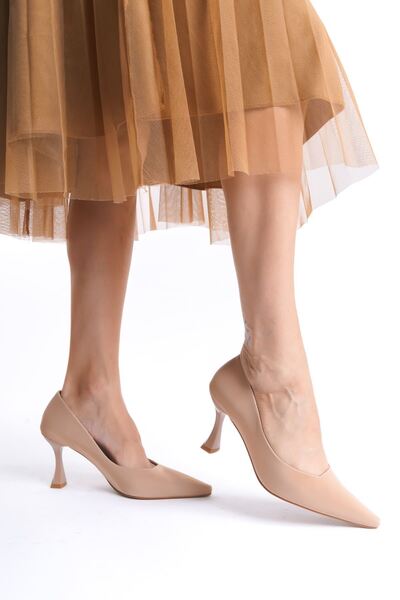 Leyan Butik Cordelia Nude Color Satin Women's Stiletto