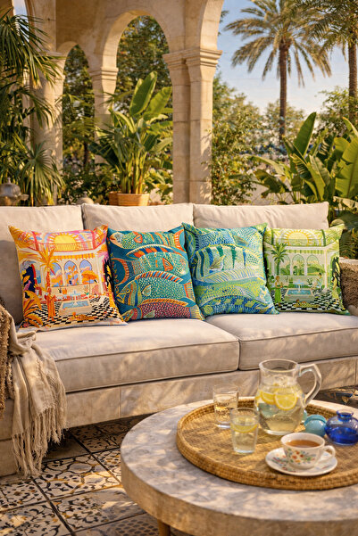 Evdek Double-Sided Printed 4-Piece Throw Pillow Cover 6Eod16