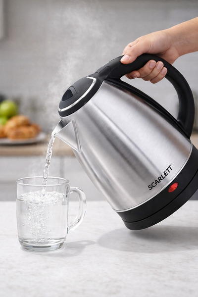 Otto Fierbator Electric Scarlett SC-20A, 1500 W, 2 Litri, Inox, Oprire Automată