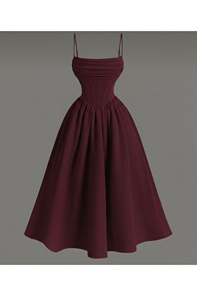 EUROPA Midi boy drapeli elbise