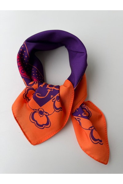 who knows ¿ Patterned Colorful Scarf Bandana 50X50 Women's Clothing Accessory