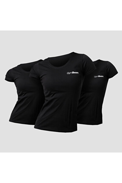 GymBeam Tricou Basic pentru femei, set de 3 bucăți, negru