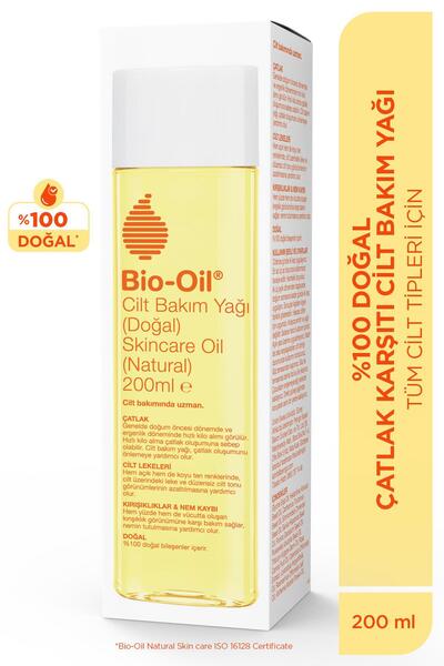 Bio-Oil %100 Natural Çatlak Karşıtı Nemlendirici Cilt Bakım Yağı 200 ml Leke Karşıtı Vitamin E