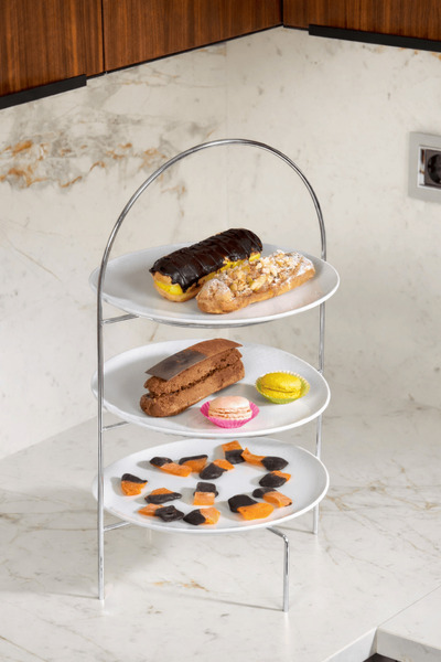 Edora Home Silver 3 Katlı Şık Pasta-Kurabiye İkramlık & Sunum Standı, Hediyel...