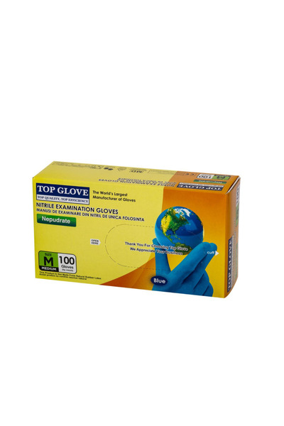 Top Glove Examination Gloves M Nitrile Blue Powder-Free