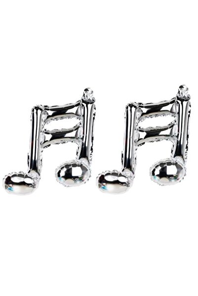 parti sürprizi Fun Musical Notes Silver Shaped Foil Balloon