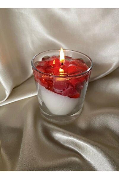 mumkusag Sevgililer Günü Özel - El Yapımı Kalp Detaylı Cam Bardak Mum Seti (+...