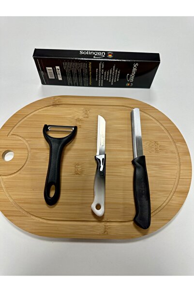 Solingen 3’lü Pro Mutfak Seti – Ebruli Meyve Bıçağı, Mikro Tırtıklı Sebze Bıç...