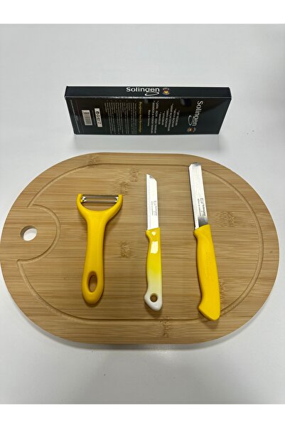 Solingen 3’lü Pro Mutfak Seti – Ebruli Meyve Bıçağı, Mikro Tırtıklı Sebze Bıç...