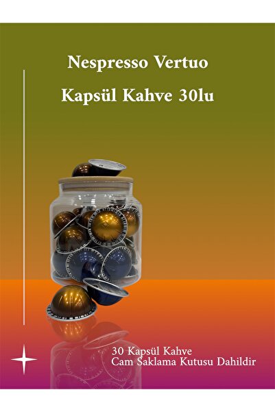 Nespresso Vertuo Kapsül Kahve Deneme Seti 30lu + Cam Saklama Kutusu Hediye (V...