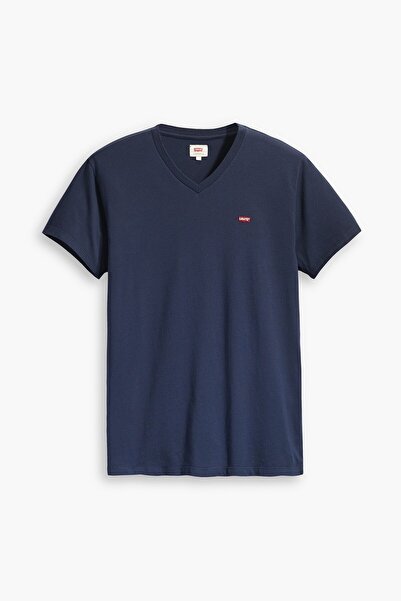 Levi's Cotton V-Neck T-Shirt, Navy Blue, XL