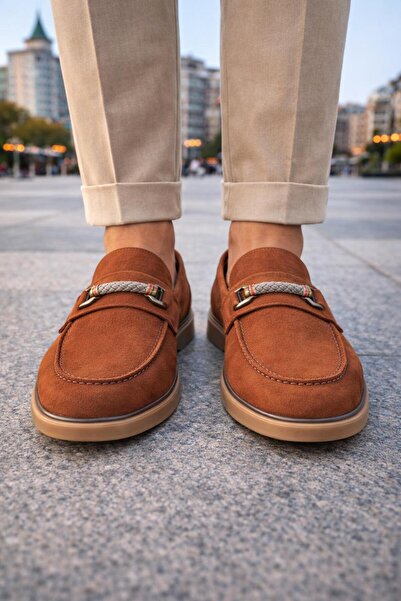 PATRICK CASSA Men's Genuine Calfskin Suede Buckle Loafers Casual & Classic Shoes