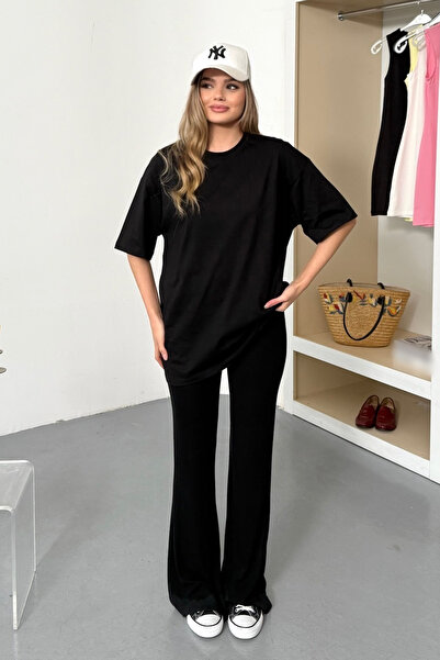 GİYSA Tricou de bază pentru femei, cu gât crew, supradimensionat, 100% bumbac...