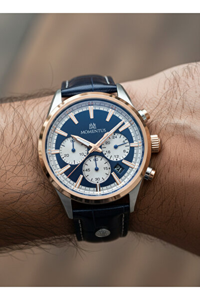 Momentus Navy Blue Leather Cord Men's Wristwatch Cc306T-11Mr