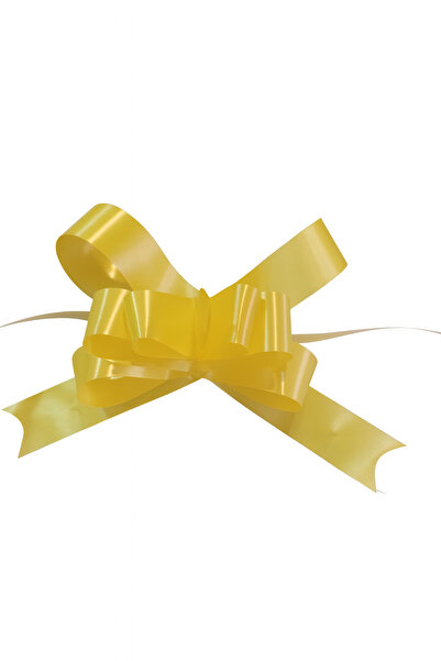 ÇINARASYADAHOME Sarı Çek Fiyonk 10x10 Hediye Paketi ve Buket Süsleme İçin Pra...