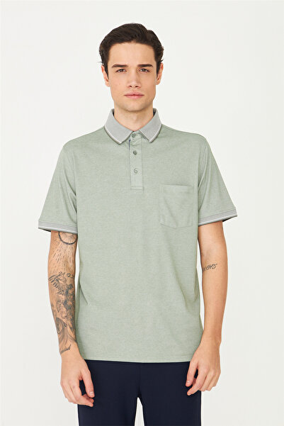 White Stone Khaki Polo Neck T-Shirt