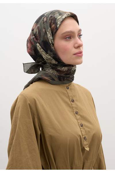 Fresh Φουλάρι από βαμβάκι και βισκόζη με σχέδιο ροζέν, Τσάγκλα