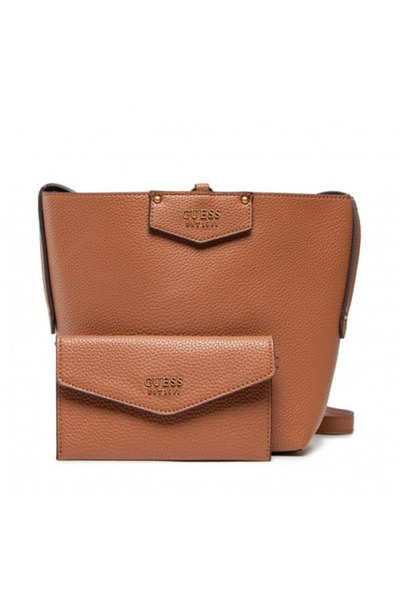 Guess Guess, Brenton, Οικολογικό δέρμα, Υφασμάτινη τσάντα, Άκαμπτη δομή, Καρα...