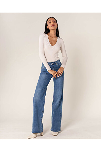 Nina Carter Women's Flared Jeans Blue B-P211-5