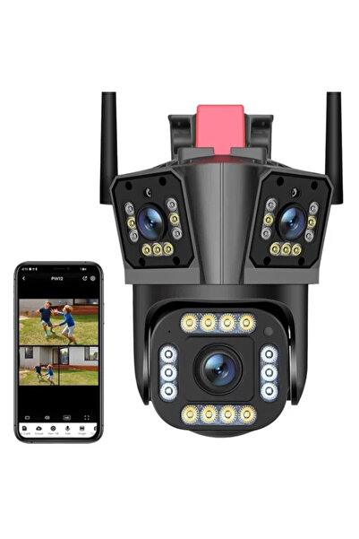 NO BRAND Camera supraveghere tripla 6K 12MP WIFI PTZ night vision