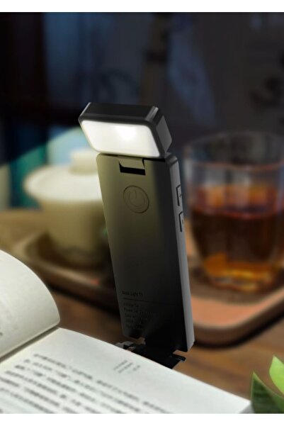 Asfal Şarjlı Klipsli LED Kitap Okuma Lambası SİYAH, 3 Işık Rengi, 9 Mod, USB,...