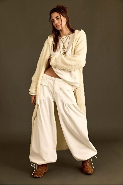 Ucajean Uca Jean Kadın Yüksek Bel UrbanFlex Paça Büzgülü Bol Rahat Kalıp Pant...