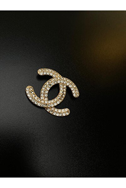 eboxluxury Broşã de lux din oțel inoxidabil, placat cu aur