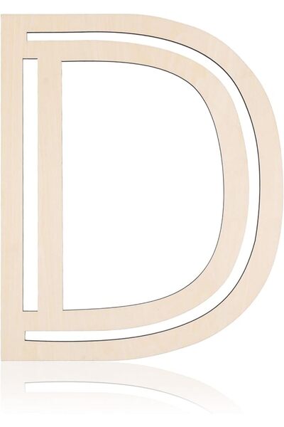 PEUTIER Litere Lemn Decorative 30cm, Naletate, Litera D