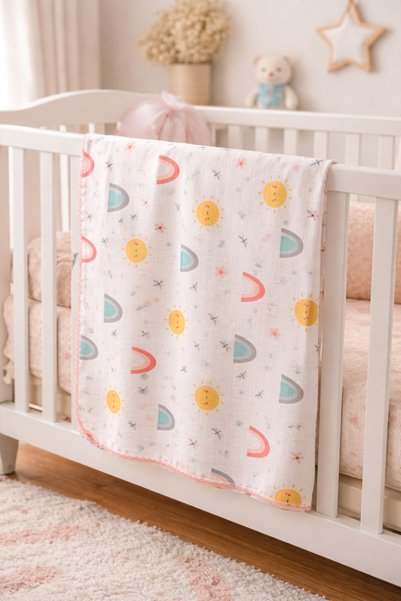 Atlas Baby House Multi-Purpose Muslin Newborn Baby Blanket, Muslin Cloth 80×90