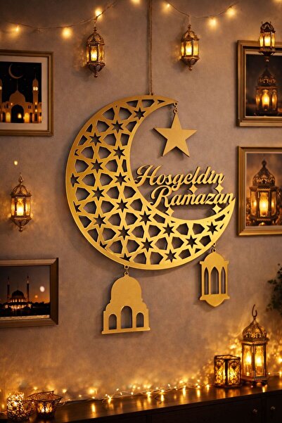 LAYLAEVENTS Plexi Ramazan hilal tasarım kapı ve duvar dekor süsü