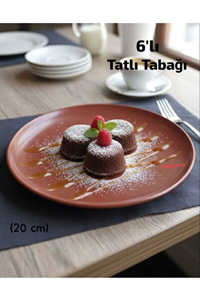 ÇEÇEN HOME 6 Kişilik Düz Porselen Tatlı Tabağı Düz 6'lı Tatlı Tabağı,Porselen...