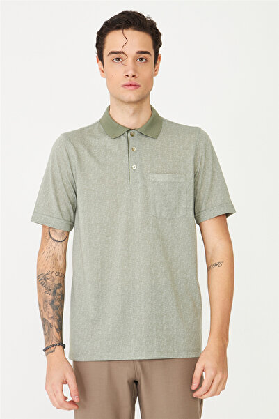 White Stone Khaki Polo Neck T-Shirt