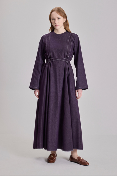 Line By Touches فستان فيلتا من الدنيم