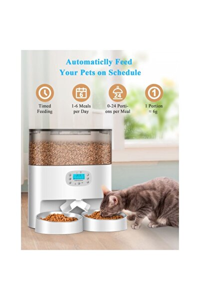 HoneyGuaridan Automatic Cat Feeder, HoneyGuaridan, White (6L)