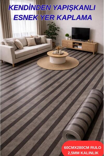 Renkli Duvarlar 60cmx280cm 1 Adet Yapışkanlı Rulo Kömür Gri Lambiri Desenli D...