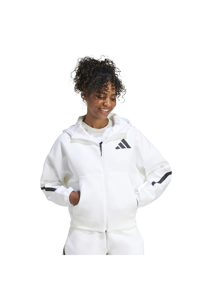 adidas Z.N.E. Full-Zip Kadın Beyaz Günlük Stil Eşofman Üstü JE7849