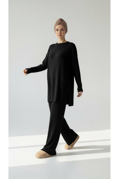 new ats Long Sleeve Knitted Tunic Pants Set