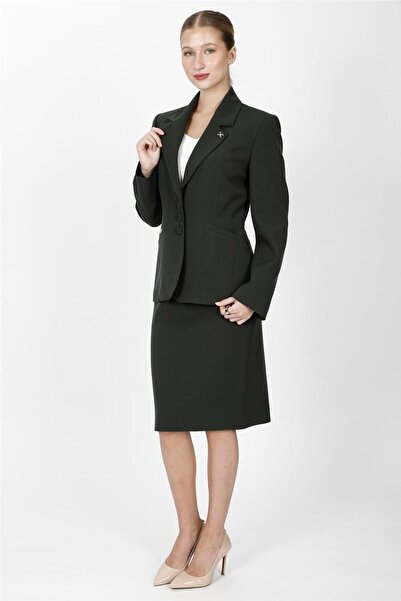 ÖNDER ÖZSOY Jacket with Collar Pockets Modern Jacket & Short Pencil Skirt Wom...