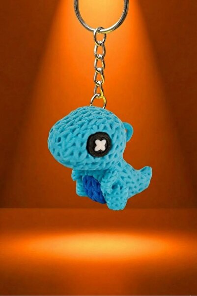 MEK Breloc cu mini dinozaur T-Rex cu aspect tricotat