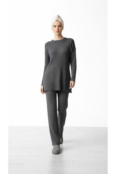 new ats Long Sleeve Knitted Tunic Pants Set