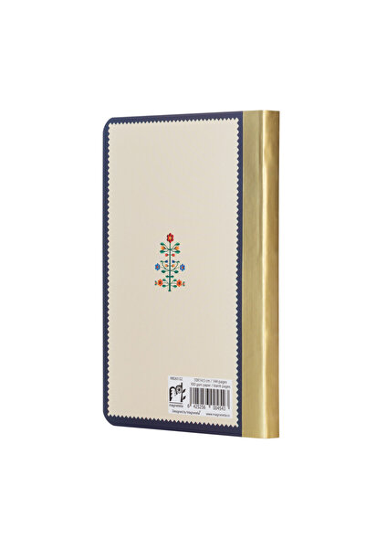 Magnetella Agenda nedatata, Pomul vietii, cotor auriu, foi albe, 10 x 14,5 cm, 144 pg, MB263 G2