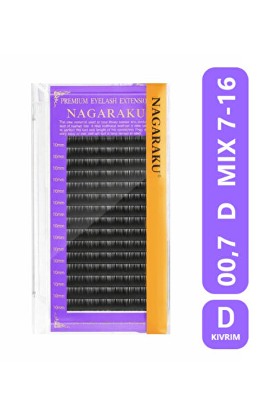 Defnail Nagaraku Classic İpek Kirpik 0,07 Kalınlık D Kıvrım Mix 7-16mm Uzunlu...